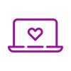 Advania Icon_Purple_Laptop Heart